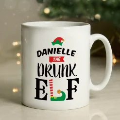 Card Factory Personalised Elf Christmas Mug
