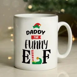 Card Factory Personalised Elf Christmas Mug