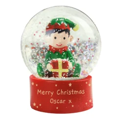 Personalised Elf Glitter Snow Globe Kids Personalised Jewellery And Keepsakes|Jewellery & Keepsakes