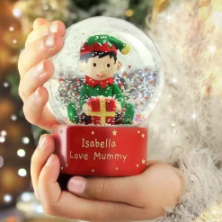 Personalised Elf Glitter Snow Globe Kids Personalised Jewellery And Keepsakes|Jewellery & Keepsakes