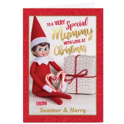 Sale Personalised Elf On the Shelf Christmas Card - Mummy Christmas