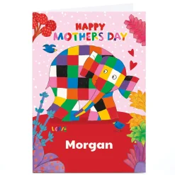 Card Factory Personalised Elmer The Elephant Mother's Day Card - Any Recipient