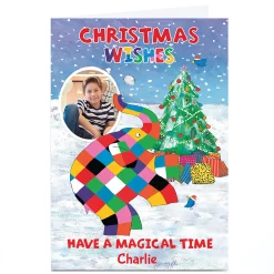 Outlet Personalised Elmer The Elephant Christmas Card - Magical Time Tv & Film|Christmas
