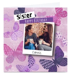 Card Factory Personalised Emma Isaacs Birthday Photo Card - Butterfly Upload