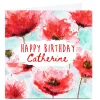 Card Factory Personalised Emma Isaacs Birthday Card - Watercolour Poppies
