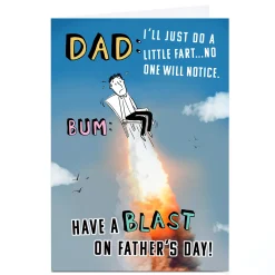 Card Factory Personalised Emma Proctor Father's Day Card - Fart Rocket