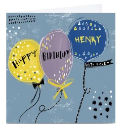 Kids Card Factory Personalised Emma Valenghi Birthday Card - Balloons