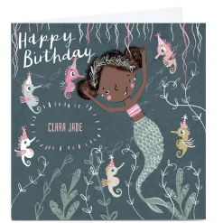 Kids Card Factory Personalised Emma Valenghi Birthday Card - Mermaid