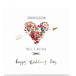 Card Factory Personalised Emma Valenghi Wedding Card - Heart