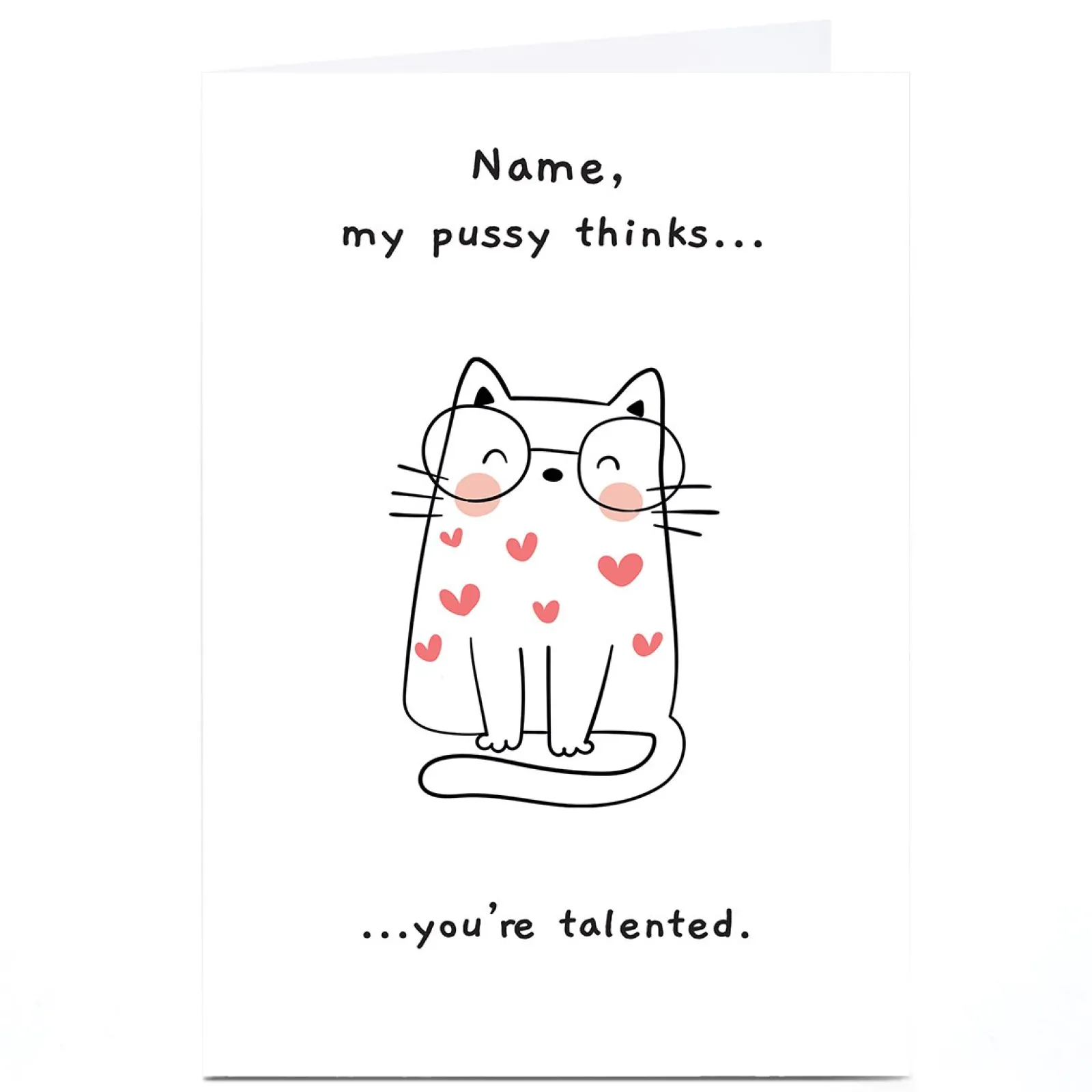 Card Factory Personalised Emo Rescue Valentine's Day Card - You're Talented, Any Name