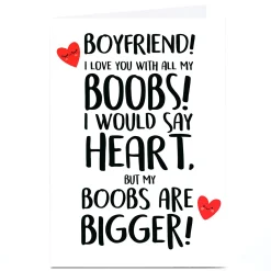 Card Factory Personalised Emo Rescue Valentine's Day Card - Love You With All My, Boyfriend