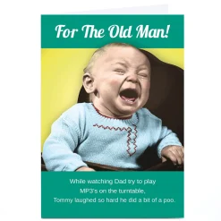 Card Factory Personalised Emotional Rescue Father's Day Card - Old Man