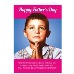 Card Factory Personalised Emotional Rescue Father's Day Card - Dear God...