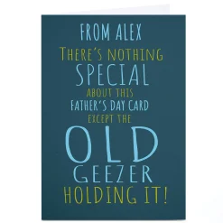 Card Factory Personalised Emotional Rescue Father's Day Card - Old Geezer