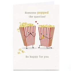 Outlet Personalised Engagement Card - Popcorn Popped the Question Engagement