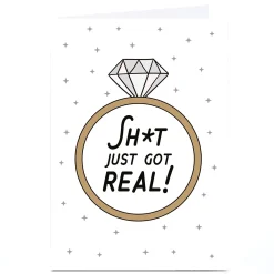 Best Personalised Engagement Card - Sh*t Just Got Real Engagement