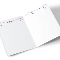 Card Factory Personalised Engagement Card - Purple Bunting