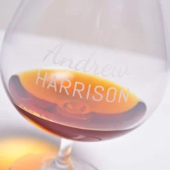 New Personalised Engraved Balloon Brandy Glass - Name Personalised Glasses|Personalised Engraved Gifts