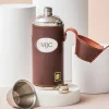 Best Personalised Engraved Brown Leather Hunter Flask with Cups Gifts For Him|Christmas Gifts