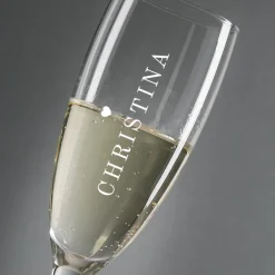 New Personalised Engraved Champagne Flute - Heart & Name Personalised Glasses|Personalised Engraved Gifts