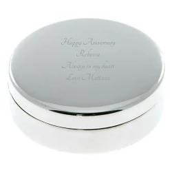 Card Factory Personalised Engraved Circular Trinket Box