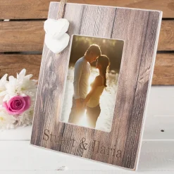 Card Factory Personalised Engraved Distressed Wood Photo Frame - Names
