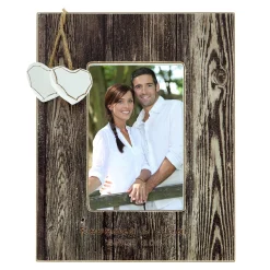 Card Factory Personalised Engraved Distressed Wood Photo Frame - Couples