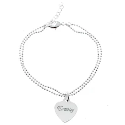 Personalised Engraved Double Chain Silver Bracelet Personalised Jewellery And Keepsakes|Personalised Engraved Gifts