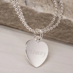 Personalised Engraved Double Chain Silver Bracelet Personalised Jewellery And Keepsakes|Personalised Engraved Gifts