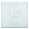 Card Factory Personalised Engraved Glass Token - I Love You, Any Message