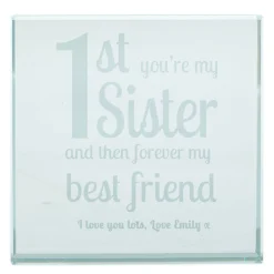 Card Factory Personalised Engraved Glass Token - 1st You're My Sister, Forever Best Friend