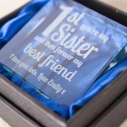 Card Factory Personalised Engraved Glass Token - 1st You're My Sister, Forever Best Friend