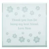 Card Factory Personalised Engraved Glass Token - Flowers
