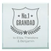 Hot Personalised Engraved Glass Token - No. 1 Grandad Personalised Engraved Gifts|Glassware