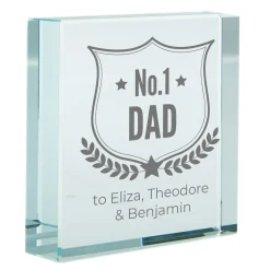 Card Factory Personalised Engraved Glass Token - No. 1 Dad