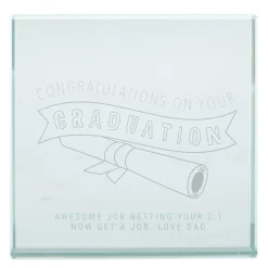 Best Personalised Engraved Glass Token - Congratulations On Your Graduation Personalised Jewellery And Keepsakes|Personalised Engraved Gifts