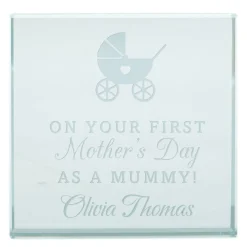 Card Factory Personalised Engraved Glass Token - First Mother's Day