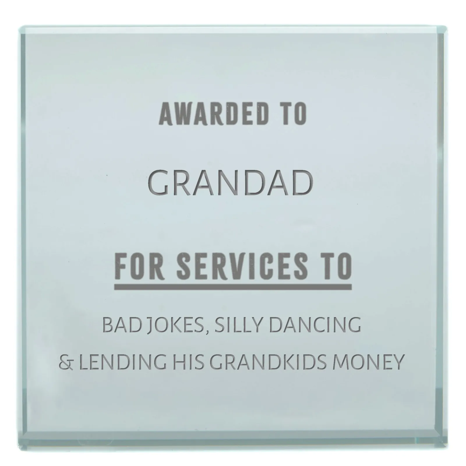 Hot Personalised Engraved Glass Token - Awarded To, Any Name Jewellery & Keepsakes|Engraved Gifts