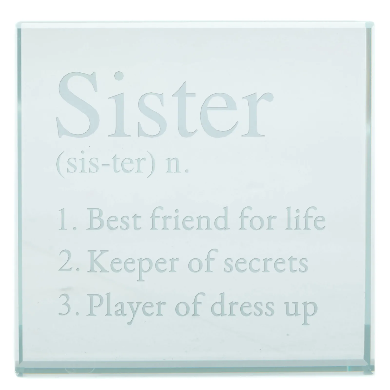 Sale Personalised Engraved Glass Token - Sister Meaning Personalised Jewellery And Keepsakes|Personalised Engraved Gifts