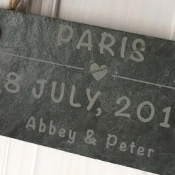 Clearance Personalised Engraved Hanging Slate Sign - Romantic Location Personalised Canvas & Wall Art|Personalised Engraved Gifts