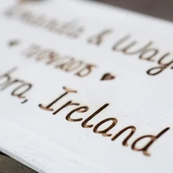 Outlet Personalised Engraved Hanging White Wooden Sign Personalised Canvas & Wall Art|Personalised Engraved Gifts