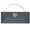 Clearance Personalised Engraved Hanging Slate Sign - Best Mum Ever Personalised Canvas & Wall Art|Personalised Engraved Gifts