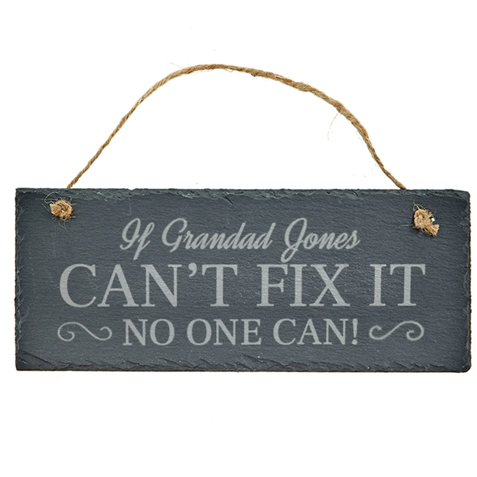 Sale Personalised Engraved Hanging Slate Sign - If They Can't Fix It, No One Can Personalised Jewellery And Keepsakes|Personalised Canvas & Wall Art