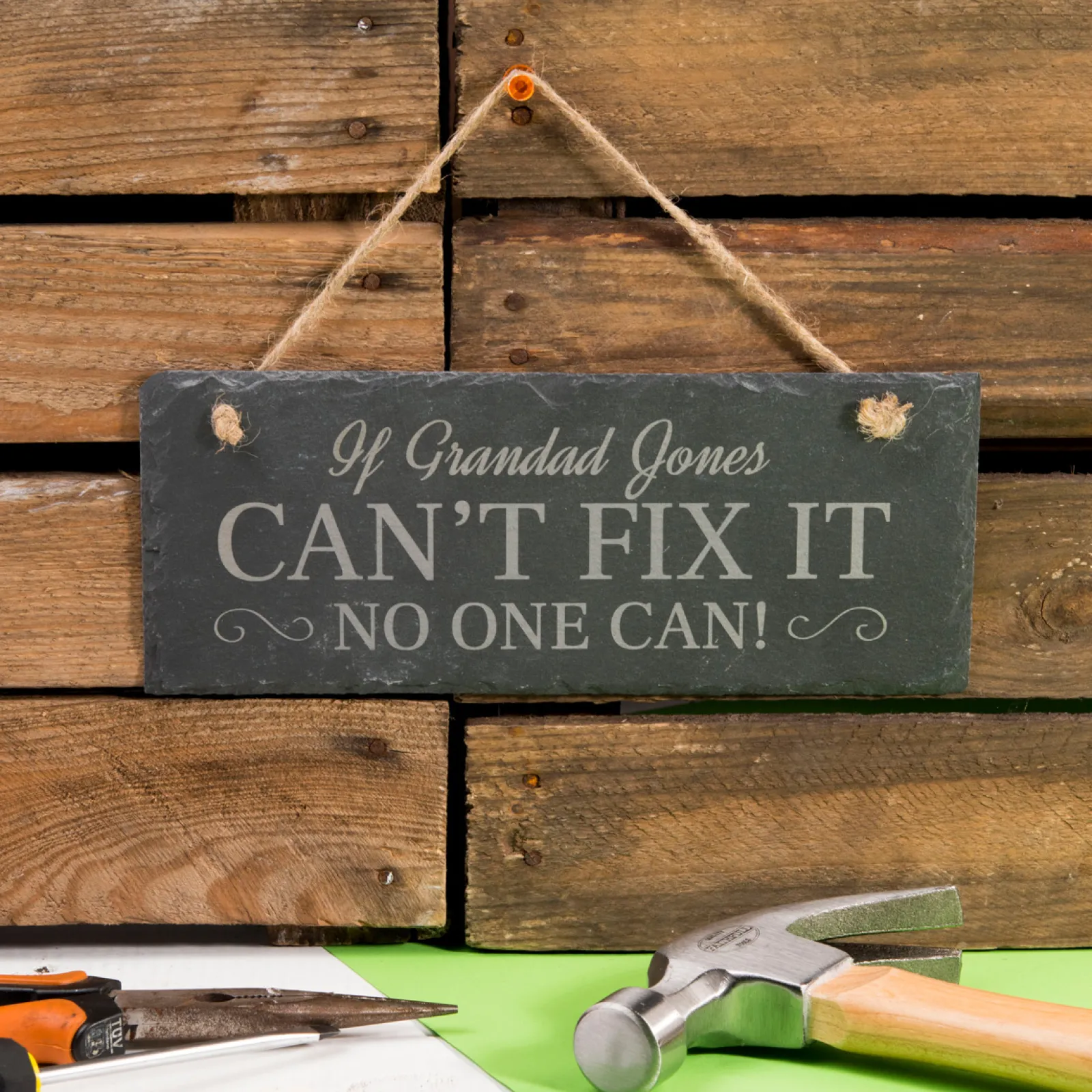 Sale Personalised Engraved Hanging Slate Sign - If They Can't Fix It, No One Can Personalised Jewellery And Keepsakes|Personalised Canvas & Wall Art