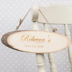 Card Factory Personalised Engraved Hanging Natural Wooden Log Sign