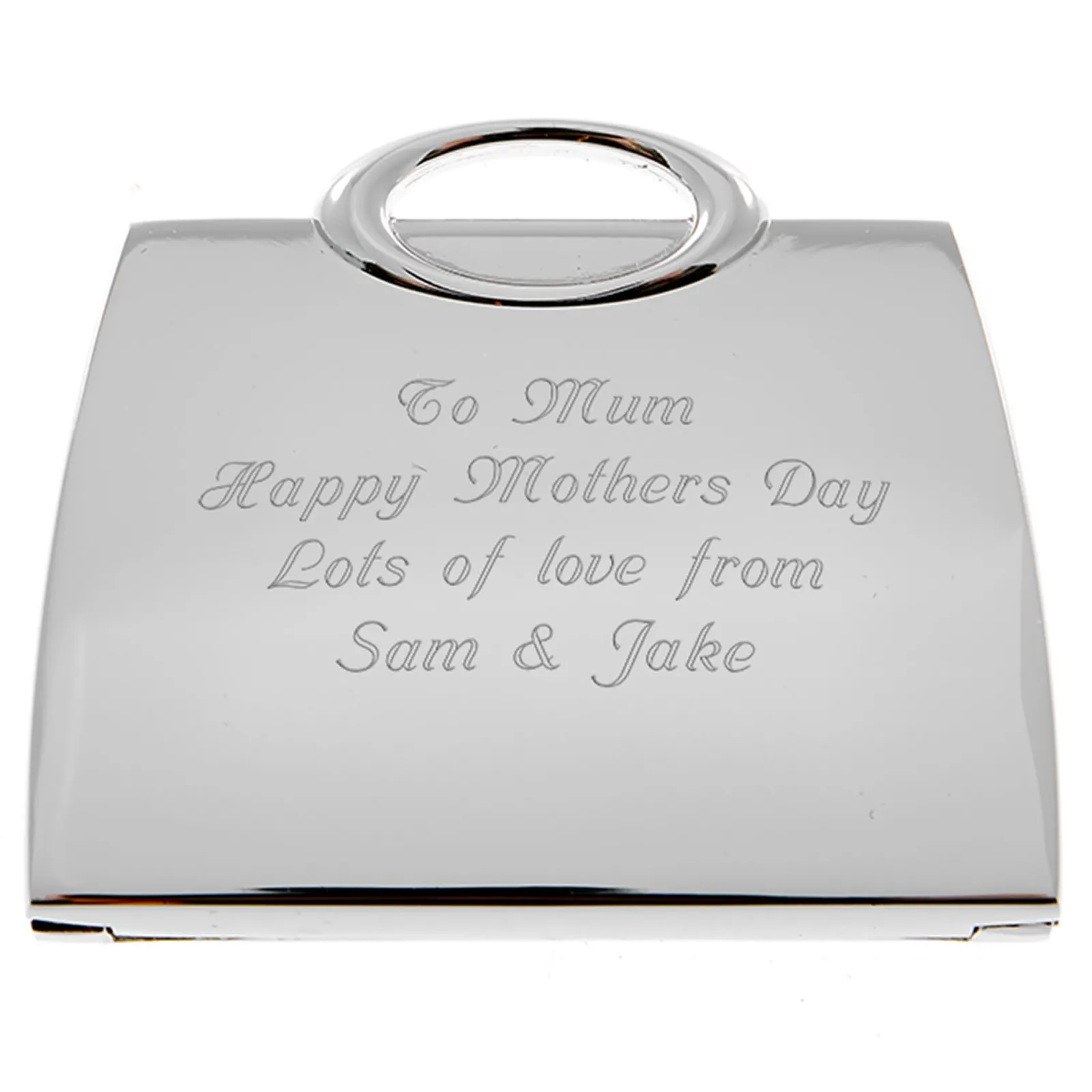 New Personalised Engraved Handbag Compact Mirror Personalised Jewellery And Keepsakes|Personalised Engraved Gifts