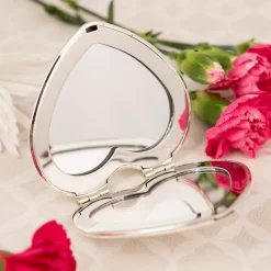 Clearance Personalised Engraved Heart Compact Mirror Personalised Jewellery And Keepsakes|Personalised Engraved Gifts