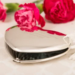 Clearance Personalised Engraved Heart Compact Mirror Personalised Jewellery And Keepsakes|Personalised Engraved Gifts