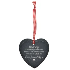 Card Factory Personalised Engraved Heart-Shaped Slate Hanging Keepsake - Loved You My Whole Life