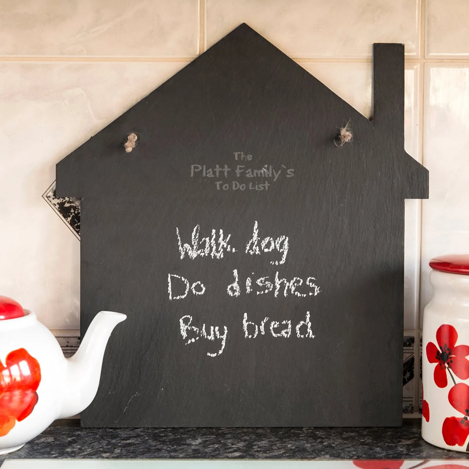 Sale Personalised Engraved Large House-Shaped Slate Chalkboard Personalised Canvas & Wall Art|Personalised Engraved Gifts